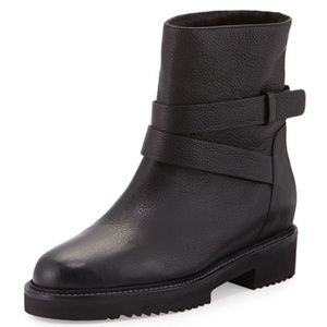 Vince Cagney Shearling Fur-Lined Leather Moto Boot